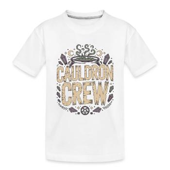L’équipe du Chaudron de Sorcellerie : La Wicca adore la lecture de tarot - T-shirt bio Premium Enfant - blanc - Devant
