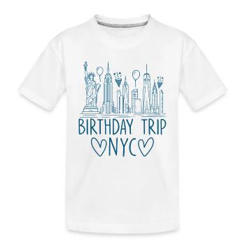 NYC Birthday Trip - Kinder Premium Bio T-Shirt - Weiß - Vorne