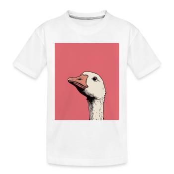 Judgmental Goose Illustration – Funny Animal Art D - Kinder Premium Bio T-Shirt - Weiß - Vorne