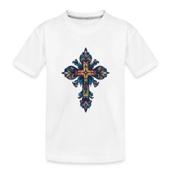 Croix chrétienne - T-shirt bio Premium Enfant - blanc - Devant