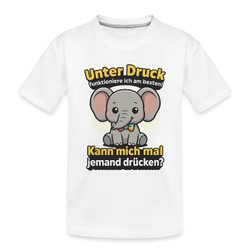 Under pressure elephant, cuddle me saying - Kids' Premium Organic T-Shirt - white - Front
