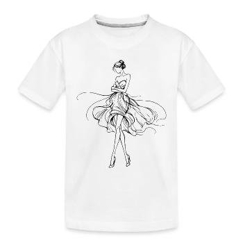 Fließende Silhouette im Abendkleid - Kinder Premium Bio T-Shirt - Weiß - Vorne