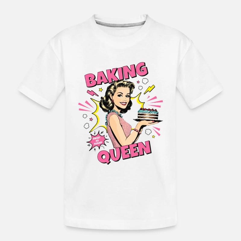 Cuisson Gâteau Cuisson Reine Cuisson Fée Boulanger Pop Art - T-shirt bio Premium Enfant - blanc