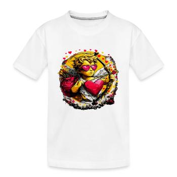 Cupid Graffiti Herzbogen - Kinder Premium Bio T-Shirt - Weiß - Vorne