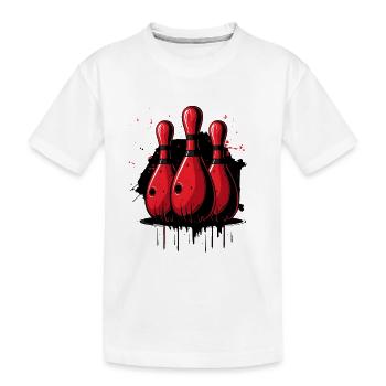 Bowling Pins - Kids' Premium Organic T-Shirt - white - Front