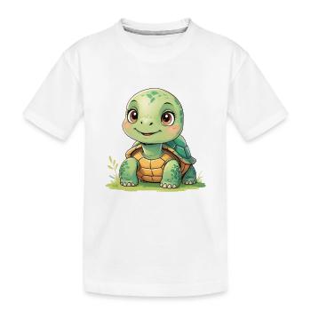 Cuddly Turtle Sunshine - Kids' Premium Organic T-Shirt - white - Front