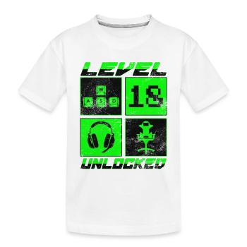 level 18 unlocked - Kinder Premium Bio T-Shirt - Weiß - Vorne