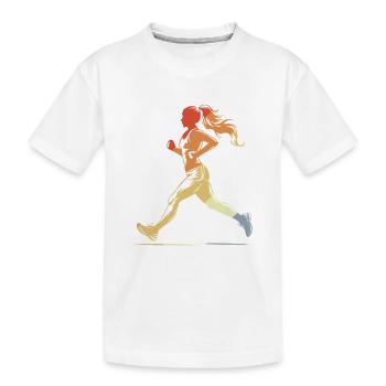 Runner Girl Graphic Vintage - Kids' Premium Organic T-Shirt - white - Front