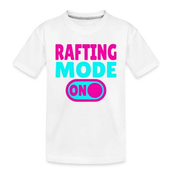 Rafting Mode ON – Whitewater in a rubber dinghy - Kids' Premium Organic T-Shirt - white - Front