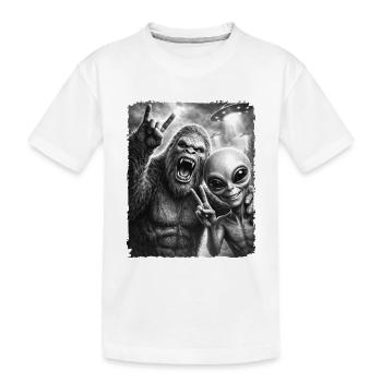 Bigfoot, Alien Rocker, Musique Rock, Main de Rock, OVNI - T-shirt bio Premium Enfant - blanc - Devant