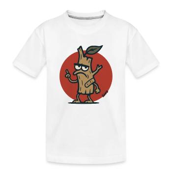 Grimmiger Baum Ast Baumstumpf mit Gesicht - Kinder Premium Bio T-Shirt - Weiß - Vorne