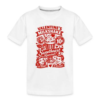 50s Valentine's milkshake for lovers - Kids' Premium Organic T-Shirt - white - Front