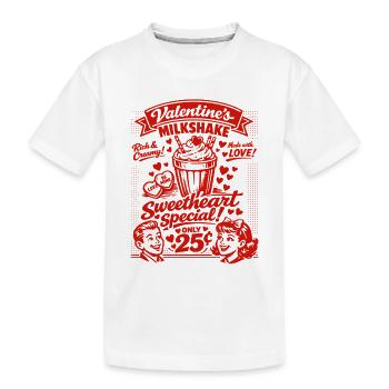 50s Valentine's milkshake for lovers - Kids' Premium Organic T-Shirt - white - Front