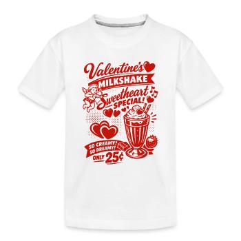 50s Valentine's milkshake for lovers - Kids' Premium Organic T-Shirt - white - Front