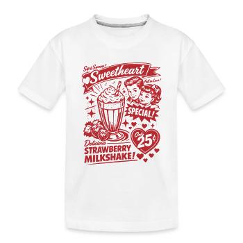 Strawberry Milkshake 50s Retro Design - Kids' Premium Organic T-Shirt - white - Front