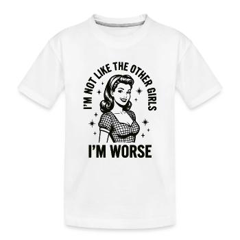 Einzigartig: Not like the other girls - Kinder Premium Bio T-Shirt - Weiß - Vorne