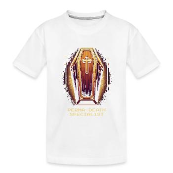 Perma-Death Profi | Bestatter Sarkasmus - Kinder Premium Bio T-Shirt - Weiß - Vorne