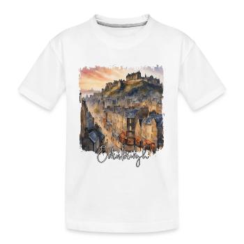 Aquarelle d’Édimbourg, Édimbourg, Écosse - T-shirt bio Premium Enfant - blanc - Devant