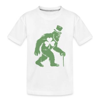 Sasquatch avec Shamrock - T-shirt bio Premium Enfant - blanc - Devant
