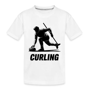 Silhouette d’action d’athlète Homme Curling - T-shirt bio Premium Enfant - blanc - Devant
