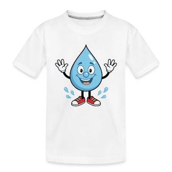 Fröhlicher Wassertropfen mit Sneakers - Kinder Premium Bio T-Shirt - Weiß - Vorne