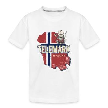 Carte rétro de la province de Norvège Telemark - T-shirt bio Premium Enfant - blanc - Devant