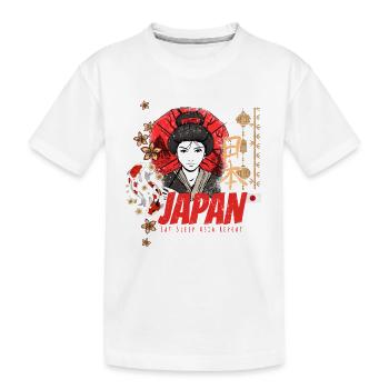 Japan Vintage Design mit Koi und Lotus Souvenir - Kinder Premium Bio T-Shirt - Weiß - Vorne