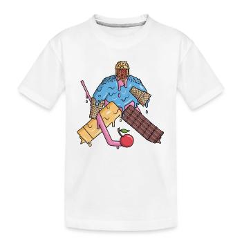 Eishockey Torwart Eiscreme Jungen Eishockeyspieler - Kinder Premium Bio T-Shirt - Weiß - Vorne
