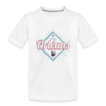 Orléans Loiret Frankreich Hahn Vintage Souvenir - Kinder Premium Bio T-Shirt - Weiß - Vorne