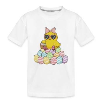 Pastellküken Osterei Parade - Kinder Premium Bio T-Shirt - Weiß - Vorne