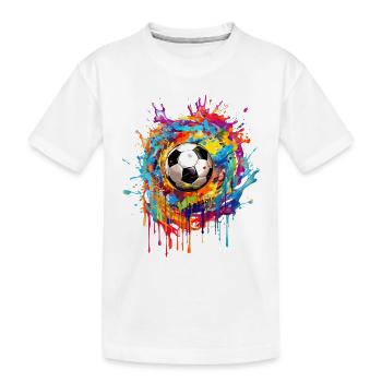 Foot Football Ballon Joueur Supporter Maillot Tee - T-shirt bio Premium Enfant - blanc - Devant