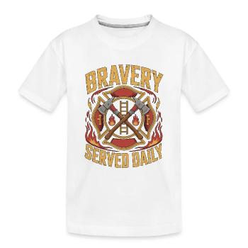 Fire Lieutenant Bravery Served Daily Rescue Team - Kids' Premium Organic T-Shirt - white - Front