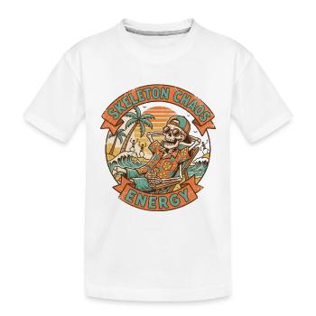 Skeleton Chaos Energy Retro Strand Grafik - Kinder Premium Bio T-Shirt - Weiß - Vorne