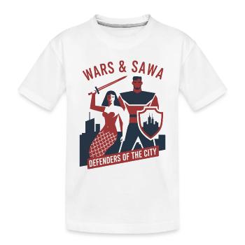 Kriege und Sawa-Verteidiger der Stadt - Kinder Premium Bio T-Shirt - Weiß - Vorne