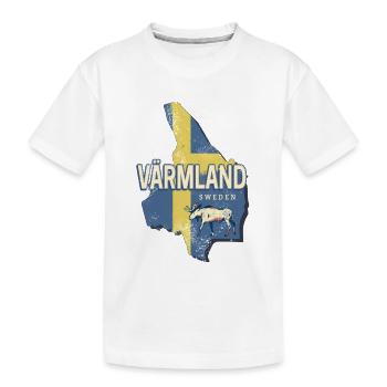 Värmland Schweden Retro Provinz Landkarte Souvenir - Kinder Premium Bio T-Shirt - Weiß - Vorne