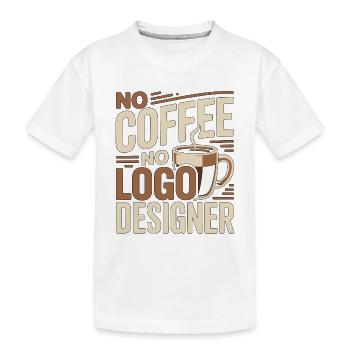 Logo Designer No Coffee Illustrator Coffee Lover - Kinder Premium Bio T-Shirt - Weiß - Vorne