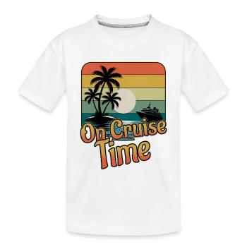 Familienurlaub auf der Kreuzfahrt während der Kreuzfahrt - Kinder Premium Bio T-Shirt - Weiß - Vorne