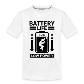 Autonomie Faible consommation Humour Batterie vide - T-shirt bio Premium Enfant - blanc - Devant