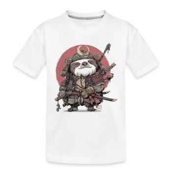 Armure samouraï paresseuse - T-shirt bio Premium Enfant - blanc - Devant