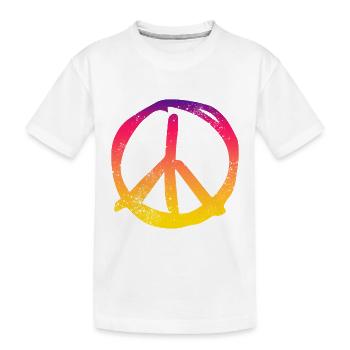 Signe de paix aux couleurs arc-en-ciel Design vintage - T-shirt bio Premium Enfant - blanc - Devant