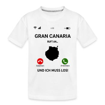 Gran Canaria Ruft An Urlaub Kanaren Reise - Kinder Premium Bio T-Shirt - Weiß - Vorne