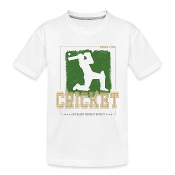 Conception du batteur de cricket pour lanceur ou entraîneur - T-shirt bio Premium Enfant - blanc - Devant