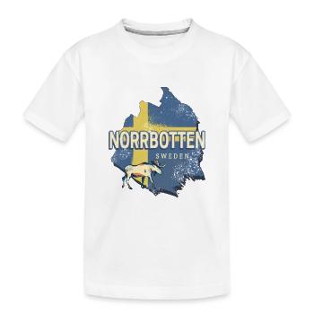 Norrbotten in Schweden Retro Provinz mit Landkarte - Kinder Premium Bio T-Shirt - Weiß - Vorne
