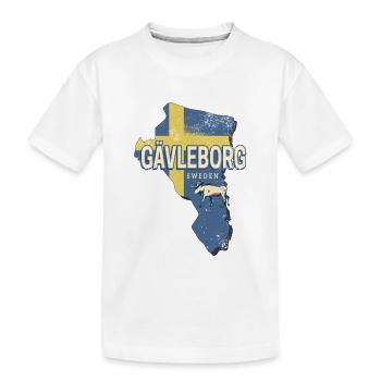 Gävleborg in Schweden Retro Provinz mit Landkarte - Kinder Premium Bio T-Shirt - Weiß - Vorne