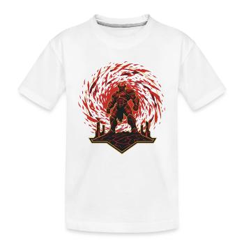 Teufel Dämon Maske Tod Fantasy Satan Halloween - Kinder Premium Bio T-Shirt - Weiß - Vorne