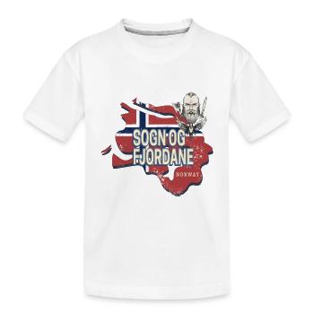 Sogn og Fjordane in Norwegen Provinz mit Landkarte - Kinder Premium Bio T-Shirt - Weiß - Vorne
