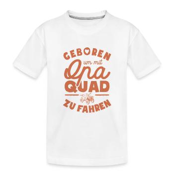 Geboren um mit Opa Quad zu fahren - Kinder Premium Bio T-Shirt - Weiß - Vorne