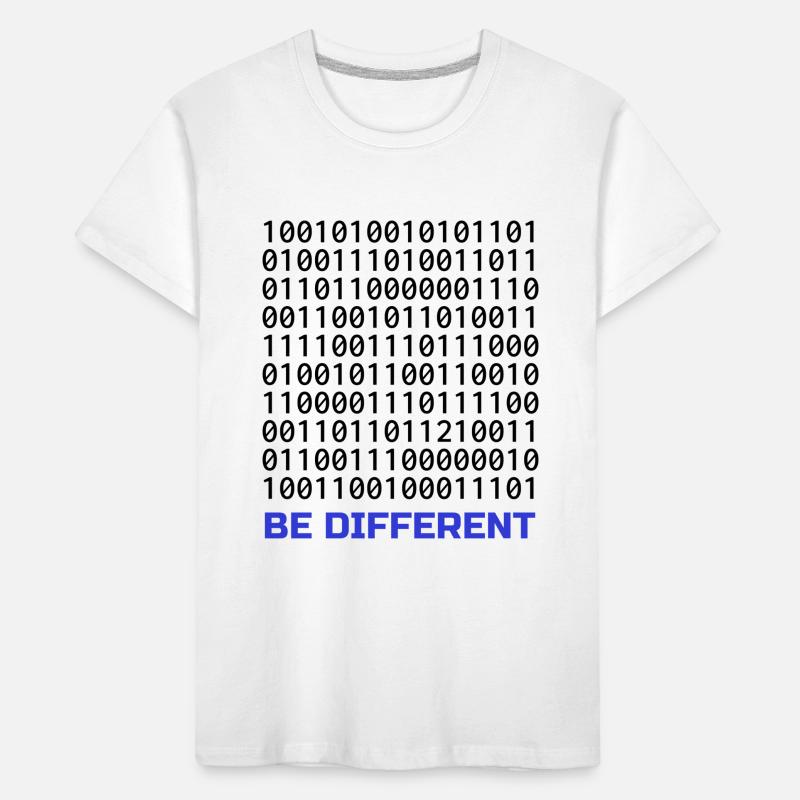 Be Different: Binary Pattern with Message Kids' Premium Organic T-Shirt