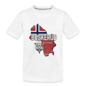 Carte du buskerud dans la province rétro de Norvège - T-shirt bio Premium Enfant - blanc - Devant