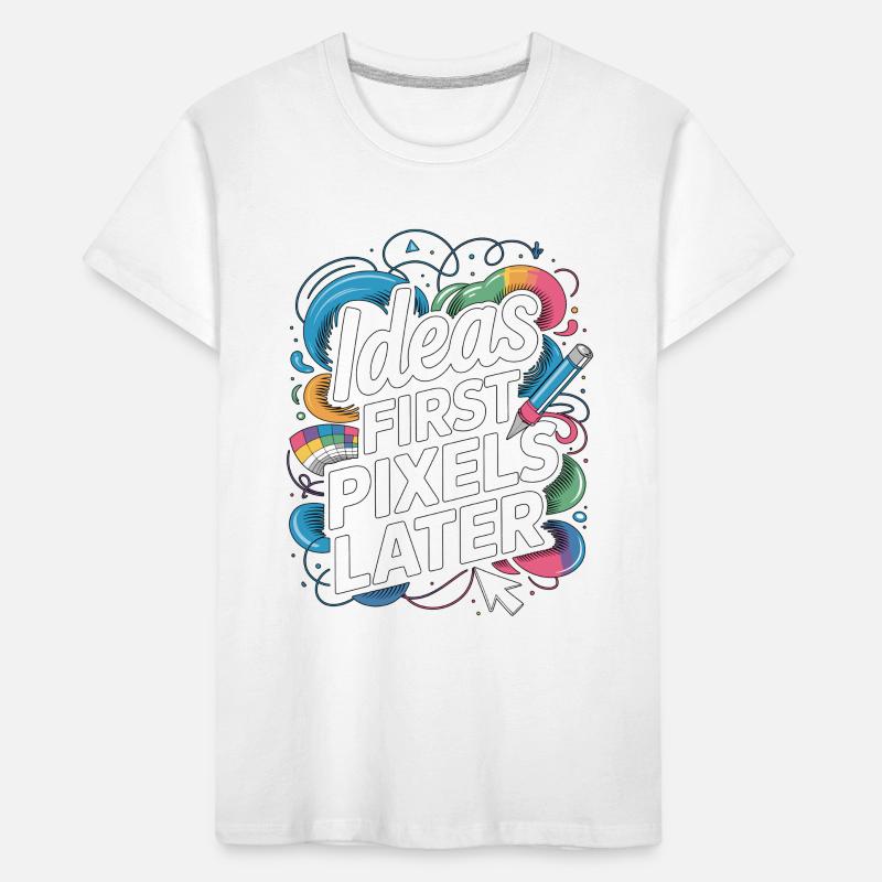 Graphic Designer Ideas First Pixels Visual Artist Kinder Premium Bio T-Shirt